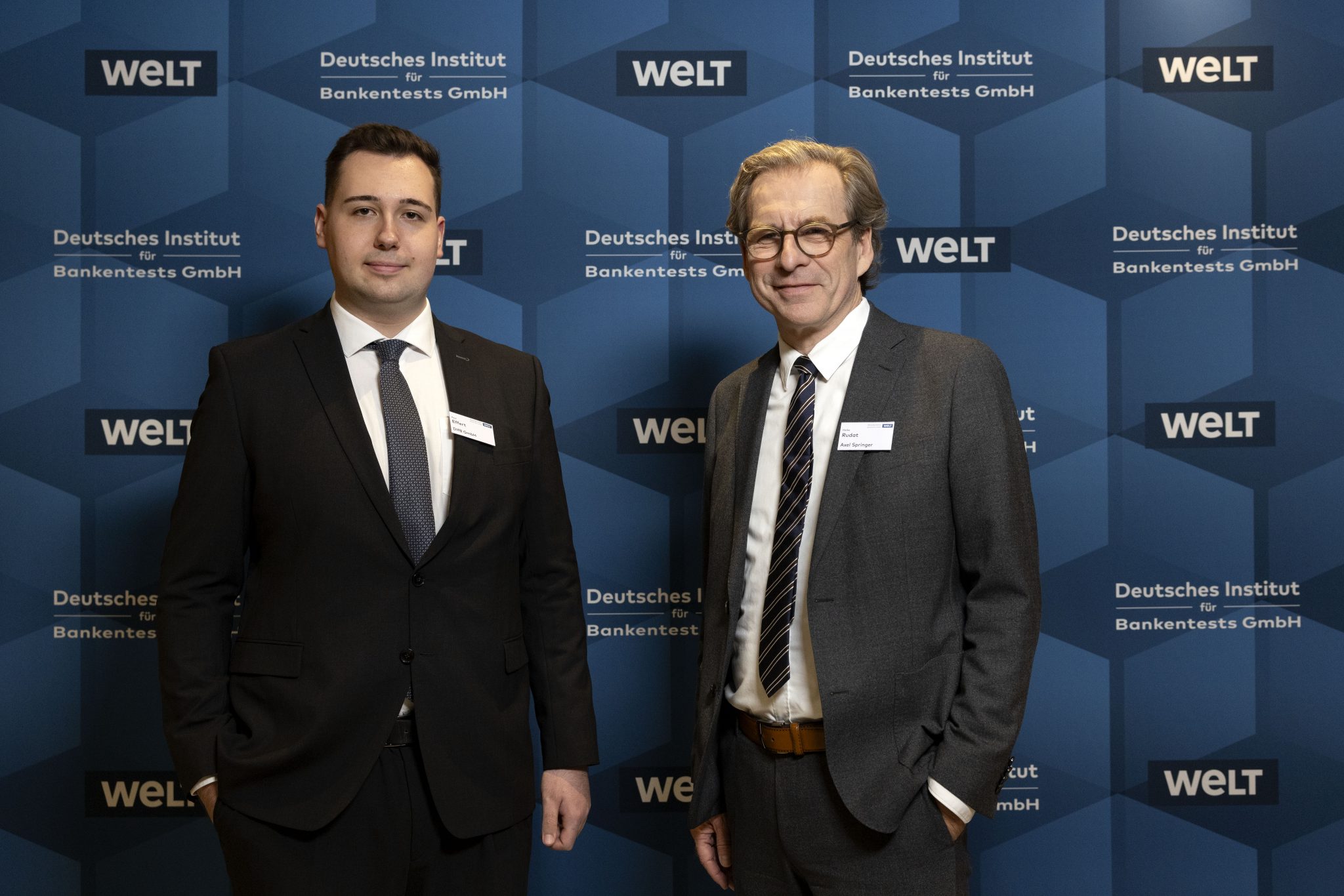 Paul Effert, Stellvertretender Geschäftsführer Deutsches Institut für Bankentests GmbH und Heiko Rudat, Managing Direktor WELT Print