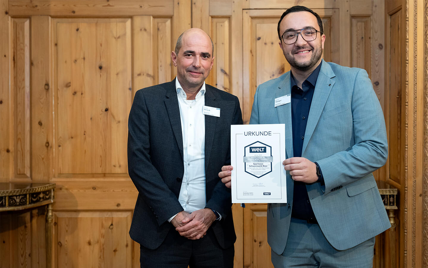 Thorsten Straub und Dominic Staiger, Sparkasse Schwarwald Baar